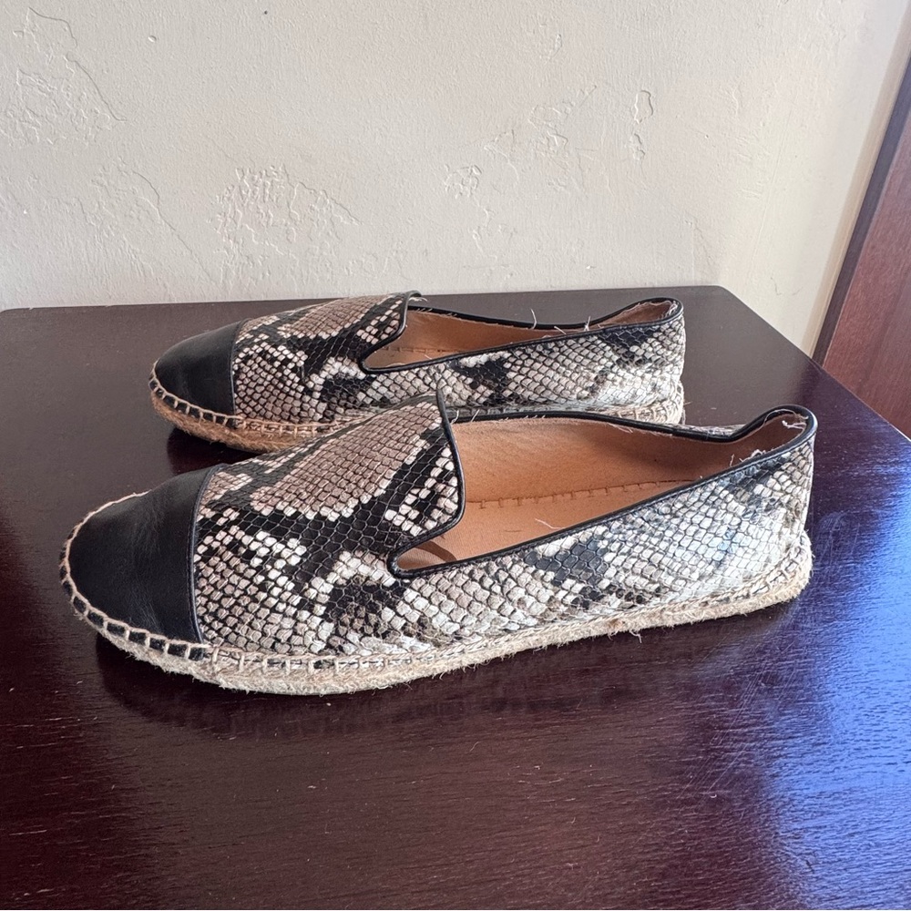 Talbots Snakeskin Patterned Espadrilles With Blac… - image 3